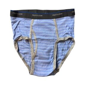 Fruit of the Loom Briefs Boys XL Blue Striped Cotton Blend Elastic Waistband